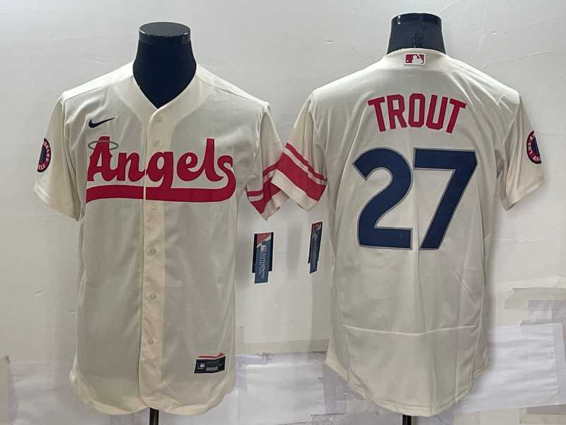 Angels 27 Mike Trout Cream Nike 2022 City Connect Flexbase Jerseys,We sell and wholesale Angels 27 Mike Trout Cream Nike 2022 City Connect Flexbase Jerseys on line form chian!